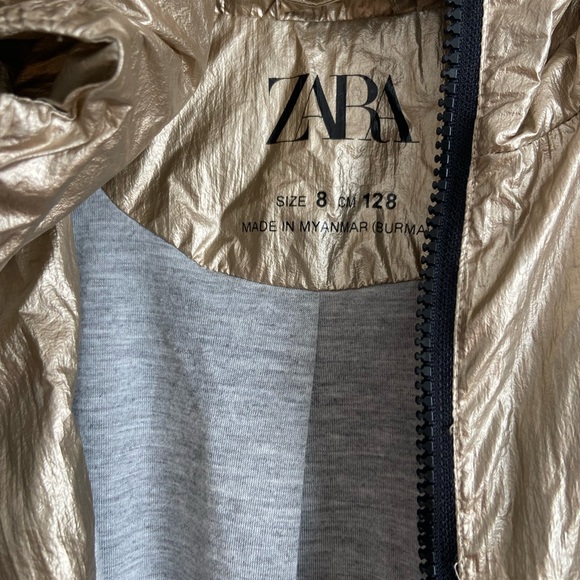 Zara size 8 metallic gold rain coat. - Picture 3 of 3